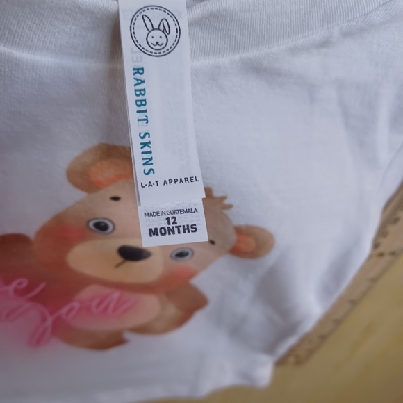 Baby "Love You"Teddy Bear 12 Month Tee. - Picture 5 of 11